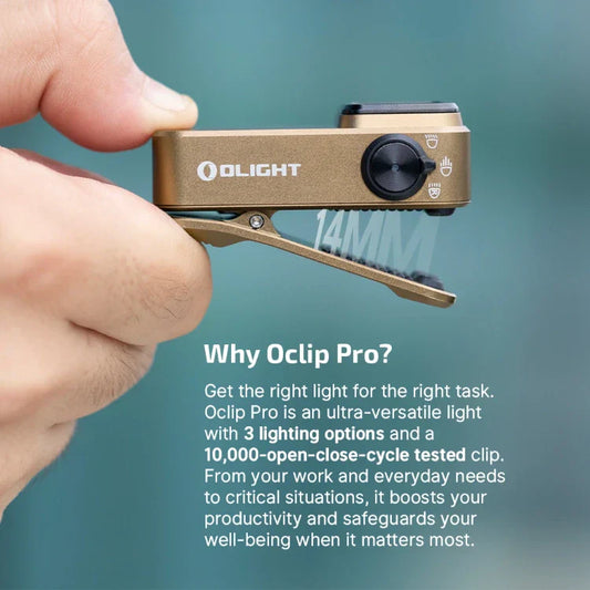 OLIGHT OCLIPPROAS Oclip Pro Clip on Flashlight with Floodlight - Ancient Script