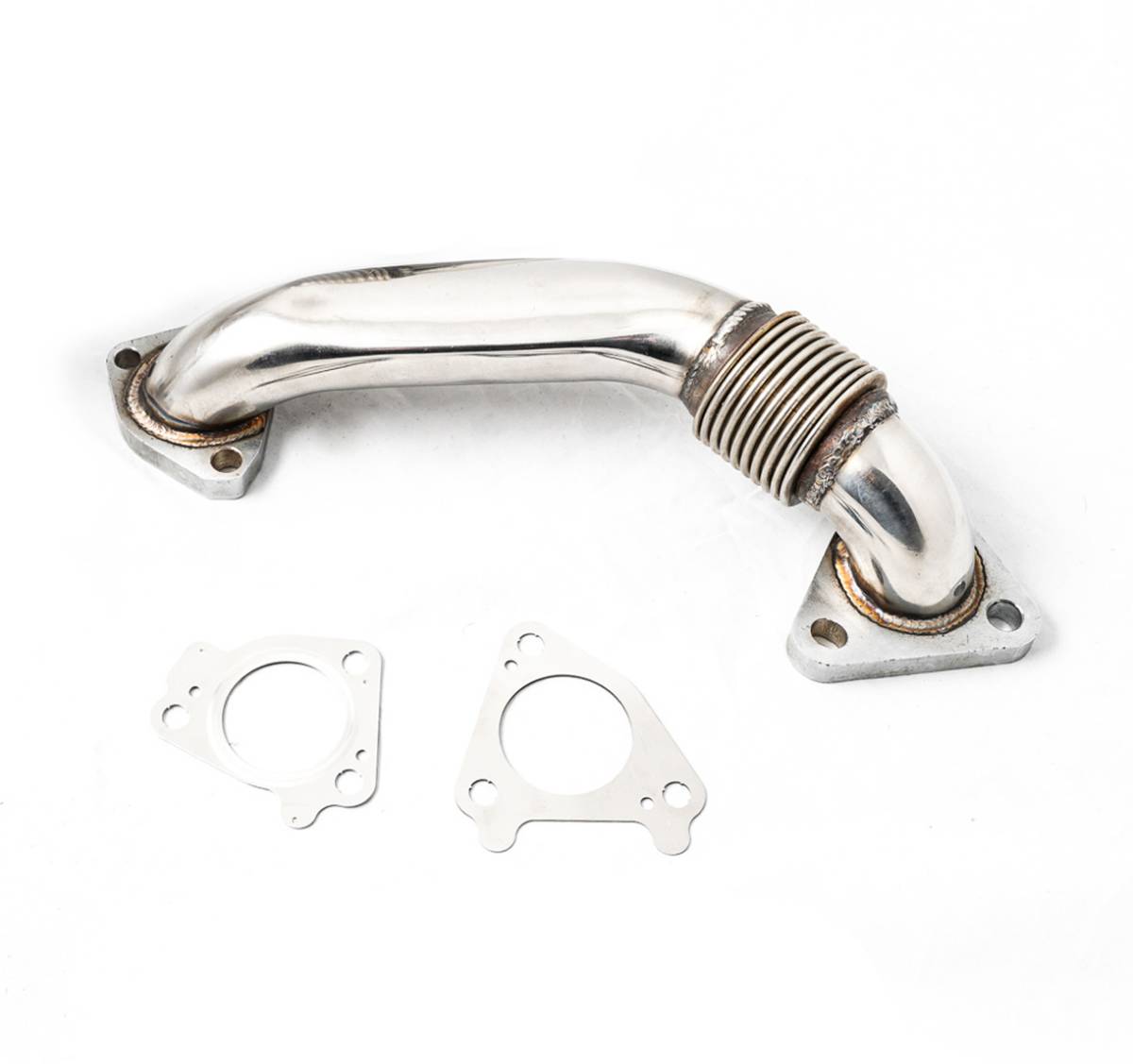 Rudy's Polished Bolt-On Passenger Side Up-Pipe For 2001-2004 GM 6.6L LB7 Duramax