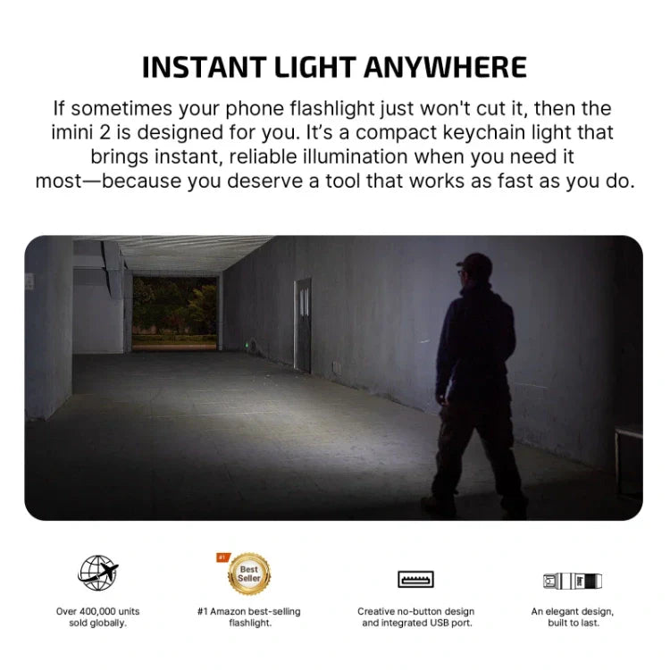 OLIGHT IMINI2PR imini 2 Rechargeable Mini Flashlight - Passionate Red