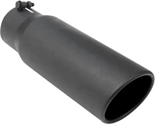 6" Black Powder Coated Rolled Slant Exhaust Tip